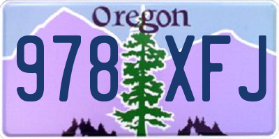 OR license plate 978XFJ