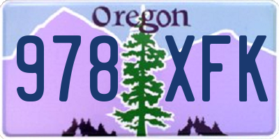 OR license plate 978XFK