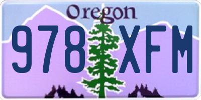 OR license plate 978XFM