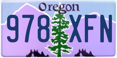 OR license plate 978XFN