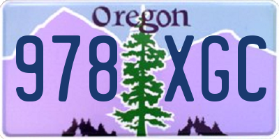OR license plate 978XGC