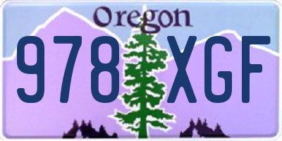 OR license plate 978XGF