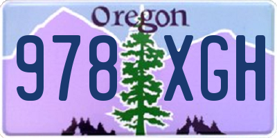 OR license plate 978XGH