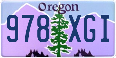 OR license plate 978XGI