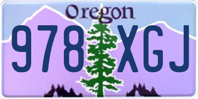 OR license plate 978XGJ