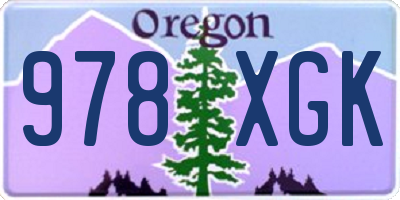 OR license plate 978XGK