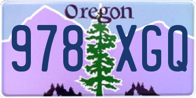 OR license plate 978XGQ