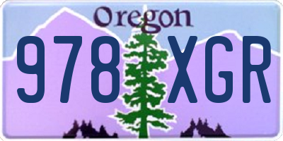 OR license plate 978XGR