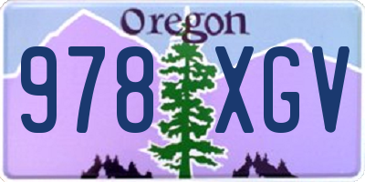 OR license plate 978XGV