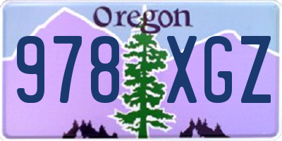 OR license plate 978XGZ