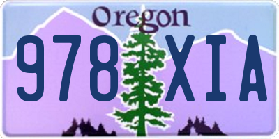 OR license plate 978XIA
