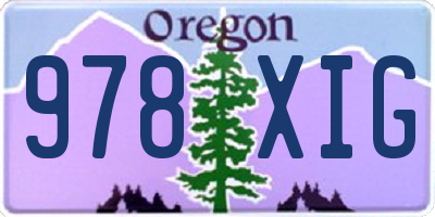 OR license plate 978XIG