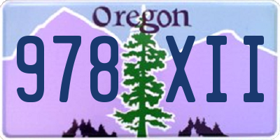 OR license plate 978XII