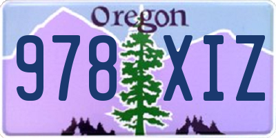 OR license plate 978XIZ