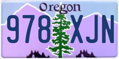 OR license plate 978XJN