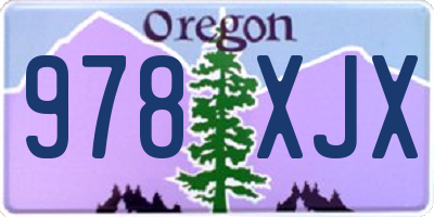 OR license plate 978XJX