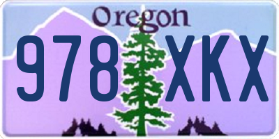 OR license plate 978XKX