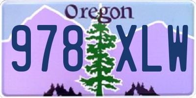 OR license plate 978XLW