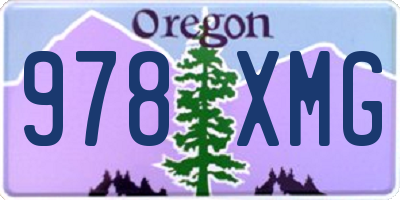 OR license plate 978XMG