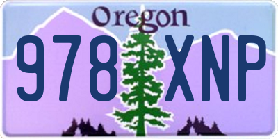 OR license plate 978XNP