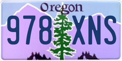 OR license plate 978XNS