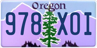 OR license plate 978XOI
