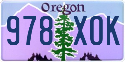OR license plate 978XOK