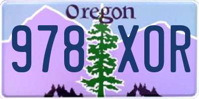OR license plate 978XOR
