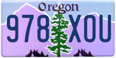 OR license plate 978XOU