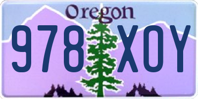 OR license plate 978XOY