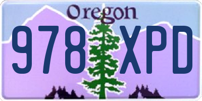 OR license plate 978XPD