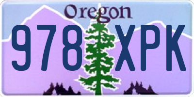 OR license plate 978XPK