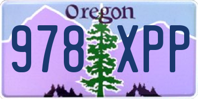 OR license plate 978XPP