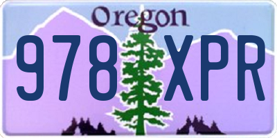 OR license plate 978XPR