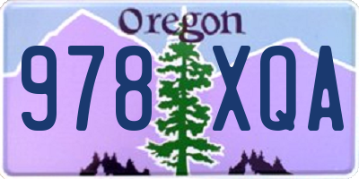 OR license plate 978XQA