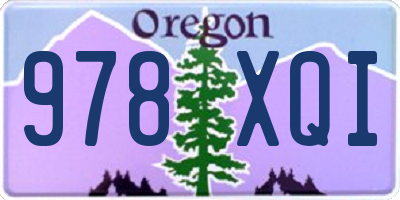 OR license plate 978XQI