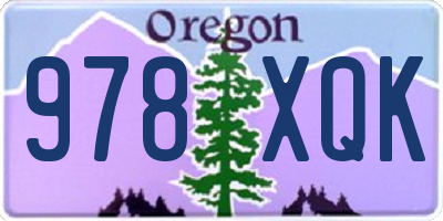 OR license plate 978XQK