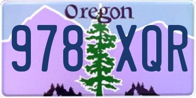 OR license plate 978XQR