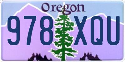 OR license plate 978XQU