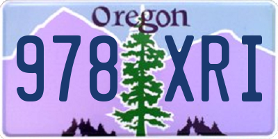 OR license plate 978XRI