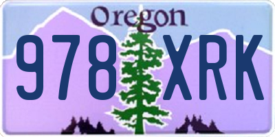 OR license plate 978XRK