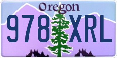 OR license plate 978XRL