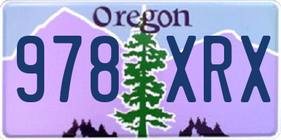 OR license plate 978XRX