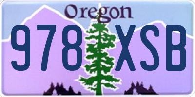 OR license plate 978XSB