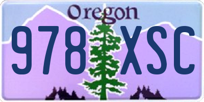 OR license plate 978XSC