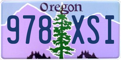 OR license plate 978XSI