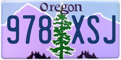 OR license plate 978XSJ