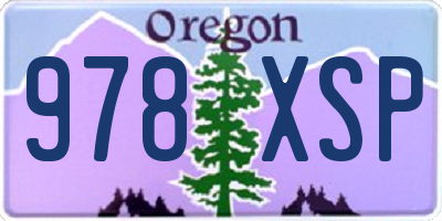 OR license plate 978XSP