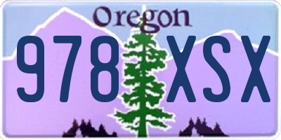 OR license plate 978XSX