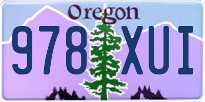 OR license plate 978XUI
